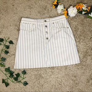 Madewell Blue & White Striped Skirt